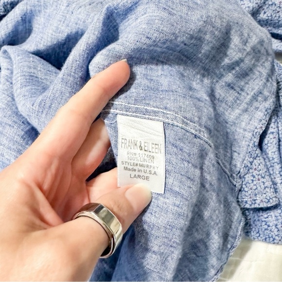 Frank & Eileen Murphy Shirtdress Blue Floral Size Large - Picture 4 of 6